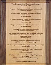 Paradoxical Commandments